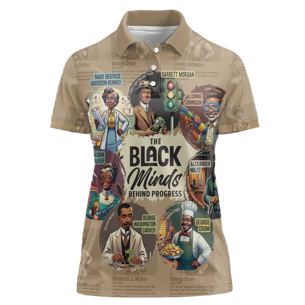 Africa Black Invention Women Polo Shirt The Black Minds Behind Progress