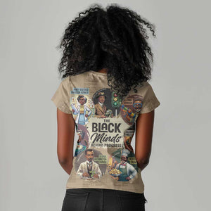 Africa Black Invention Women V-Neck T-Shirt The Black Minds Behind Progress