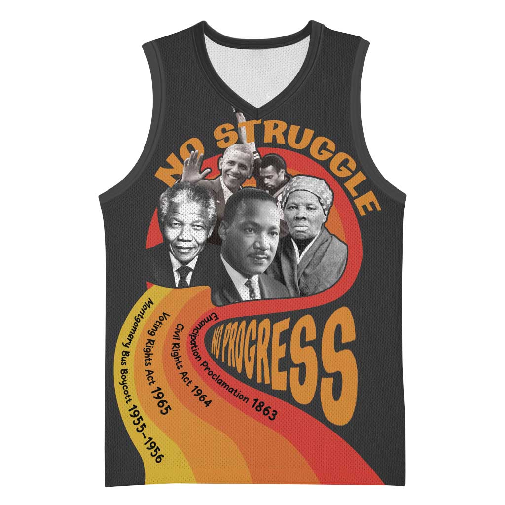 Civil Rights Leaders African American Basketball Jersey No Struggle No Progress DT03
