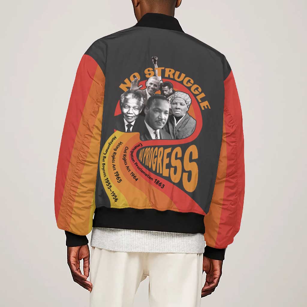 Civil Rights Leaders African American Bomber Jacket No Struggle No Progress