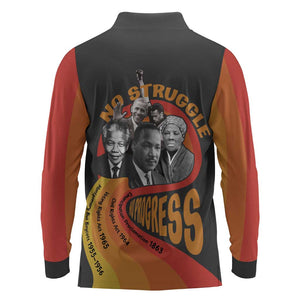 Civil Rights Leaders African American Long Sleeve Polo Shirt No Struggle No Progress