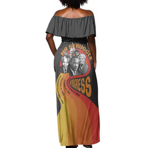 Civil Rights Leaders African American Off Shoulder Maxi Dress No Struggle No Progress