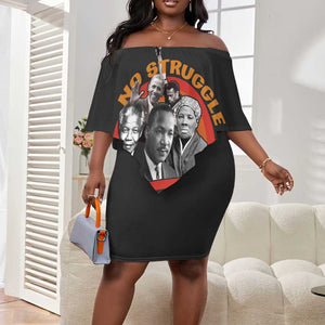 Civil Rights Leaders African American Off Shoulder Short Dress No Struggle No Progress