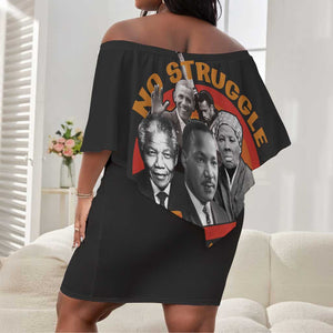 Civil Rights Leaders African American Off Shoulder Short Dress No Struggle No Progress