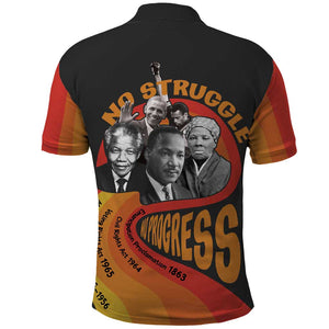 Civil Rights Leaders African American Polo Shirt No Struggle No Progress