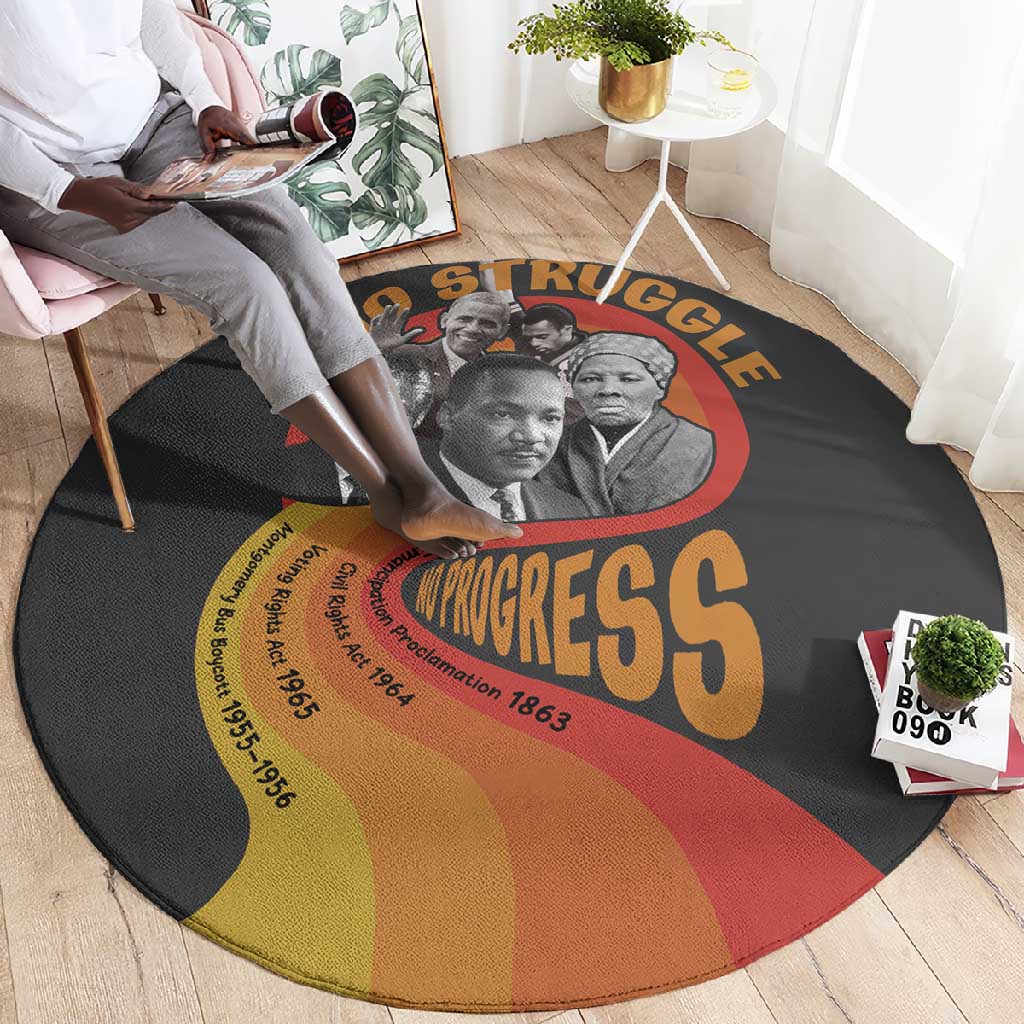 Civil Rights Leaders African American Round Carpet No Struggle No Progress