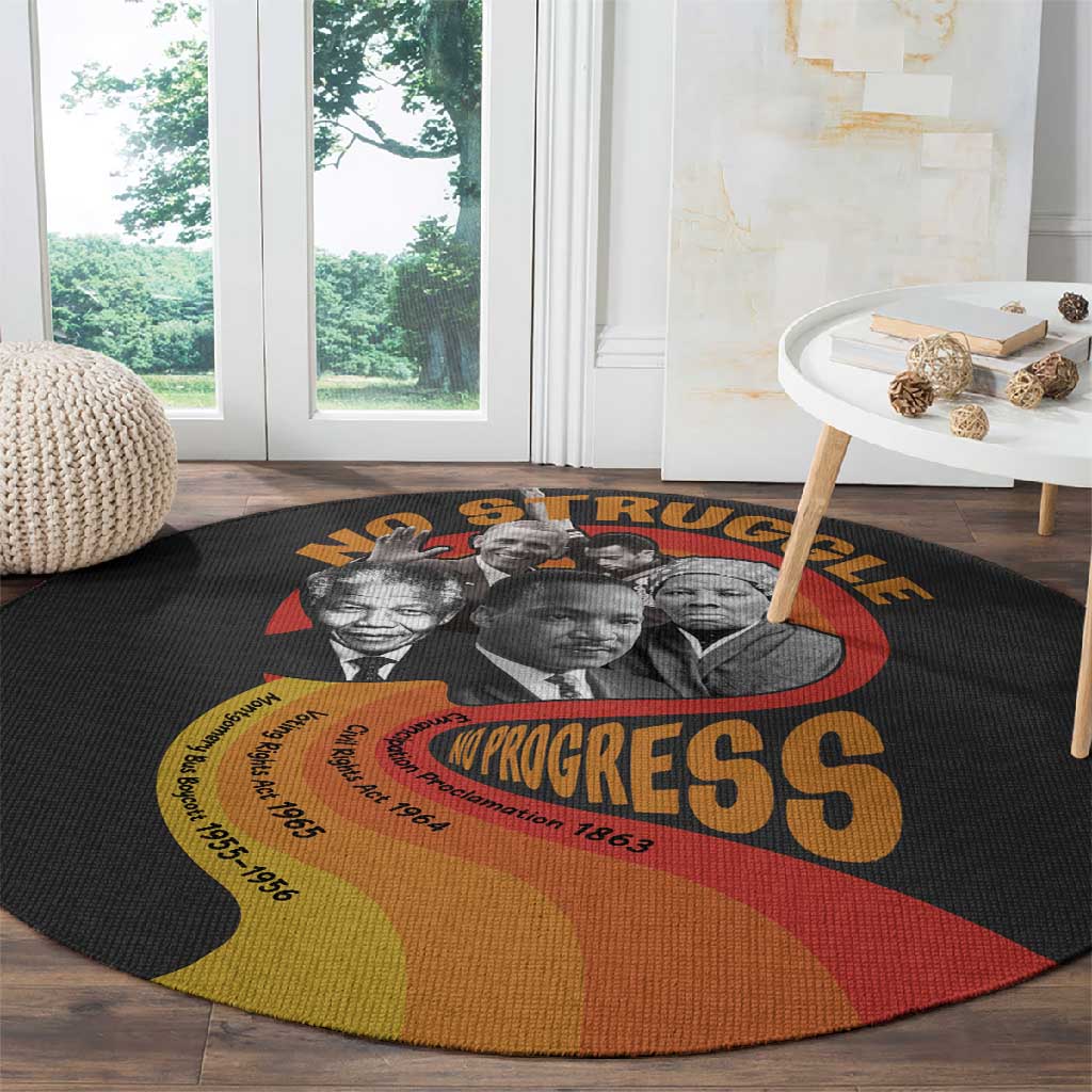 Civil Rights Leaders African American Round Carpet No Struggle No Progress