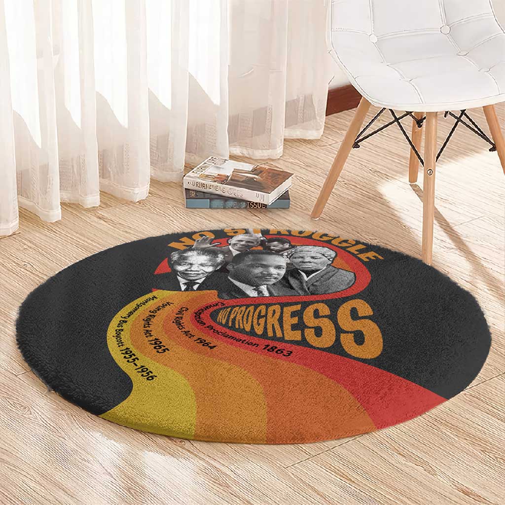 Civil Rights Leaders African American Round Carpet No Struggle No Progress