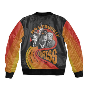 Civil Rights Leaders African American Sleeve Zip Bomber Jacket No Struggle No Progress