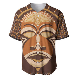 African Mask Printed Mudcloth Baseball Jersey Afro Bogolan