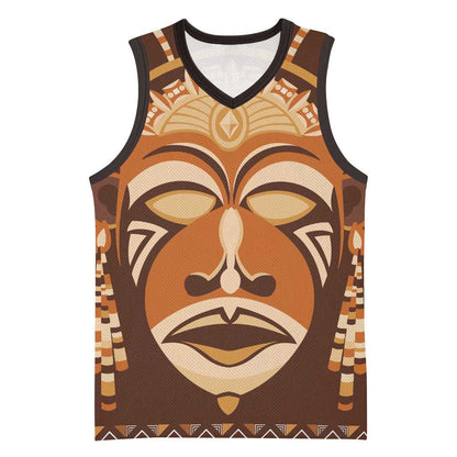 African Mask Printed Mudcloth Basketball Jersey Afro Bogolan DT03
