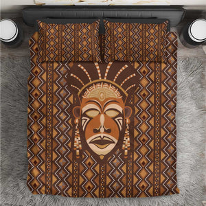 African Mask Printed Mudcloth Bedding Set Afro Bogolan