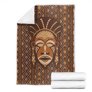 African Mask Printed Mudcloth Blanket Afro Bogolan