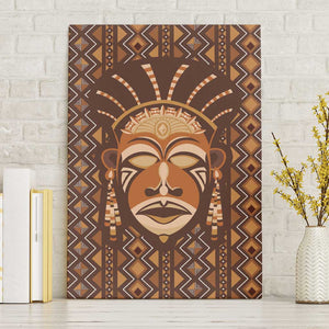 African Mask Printed Mudcloth Canvas Wall Art Afro Bogolan