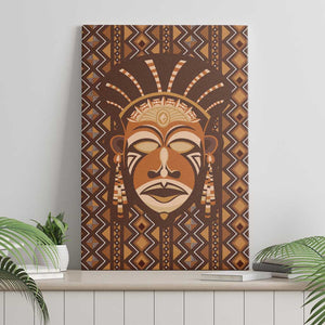 African Mask Printed Mudcloth Canvas Wall Art Afro Bogolan