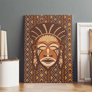 African Mask Printed Mudcloth Canvas Wall Art Afro Bogolan