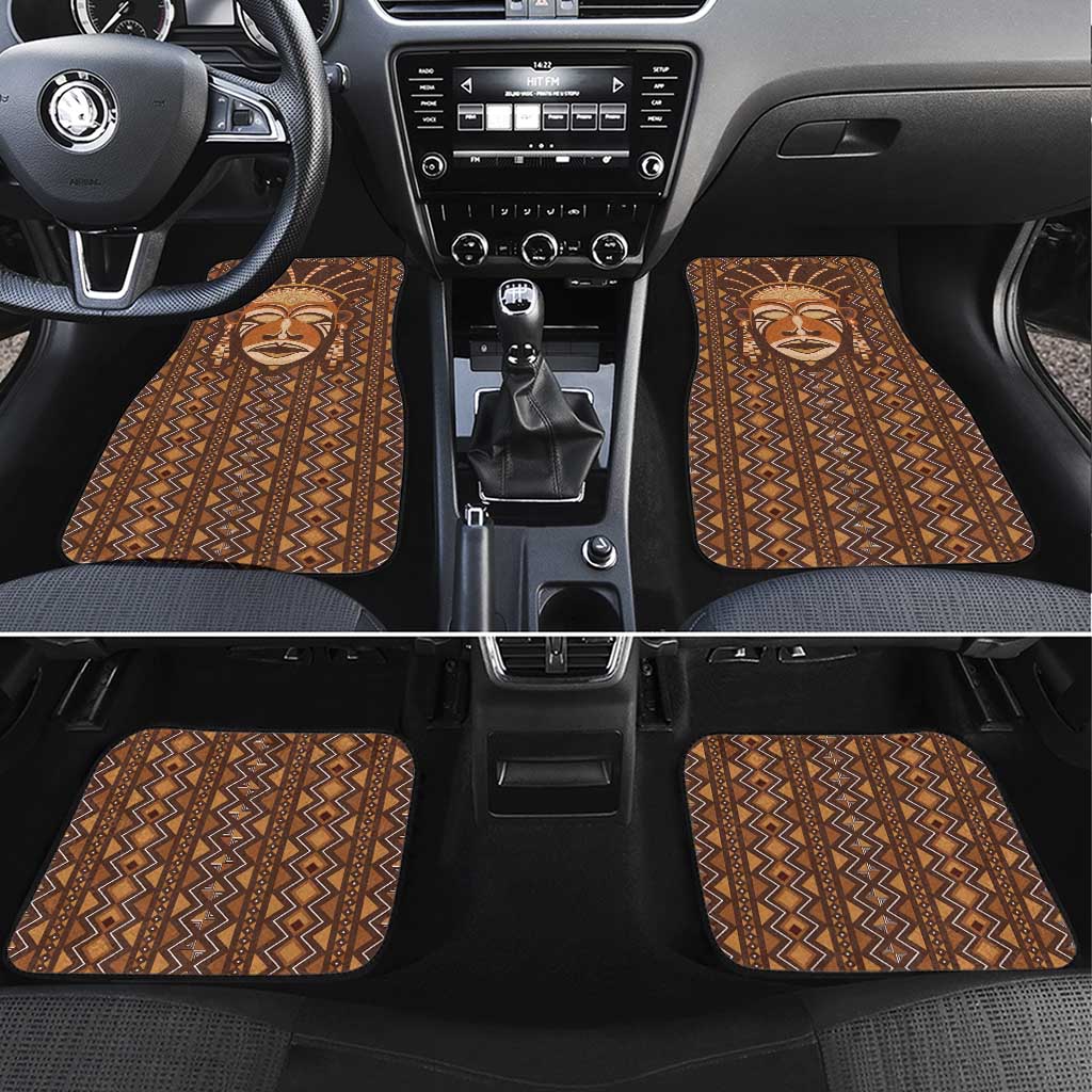 African Mask Printed Mudcloth Car Mats Afro Bogolan