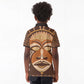 African Mask Printed Mudcloth Kid Polo Shirt Afro Bogolan