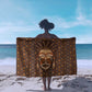 African Mask Printed Mudcloth Sarong Afro Bogolan