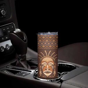 African Mask Printed Mudcloth Skinny Tumbler Afro Bogolan