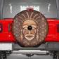 African Mask Printed Mudcloth Spare Tire Cover Afro Bogolan