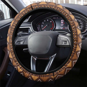 African Mask Printed Mudcloth Steering Wheel Cover Afro Bogolan