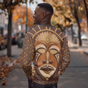 African Mask Printed Mudcloth Sweatshirt Afro Bogolan