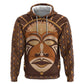 African Mask Printed Mudcloth Zip Hoodie Afro Bogolan