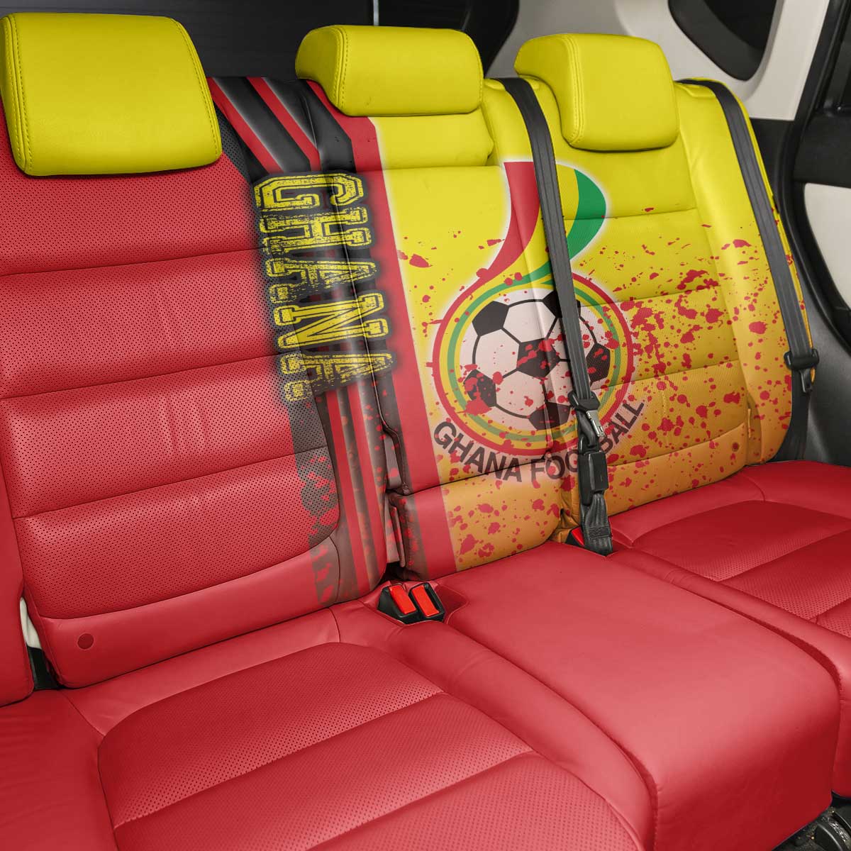 Ghana Soccer Back Car Seat Cover Black Stars Football - Road To Champion