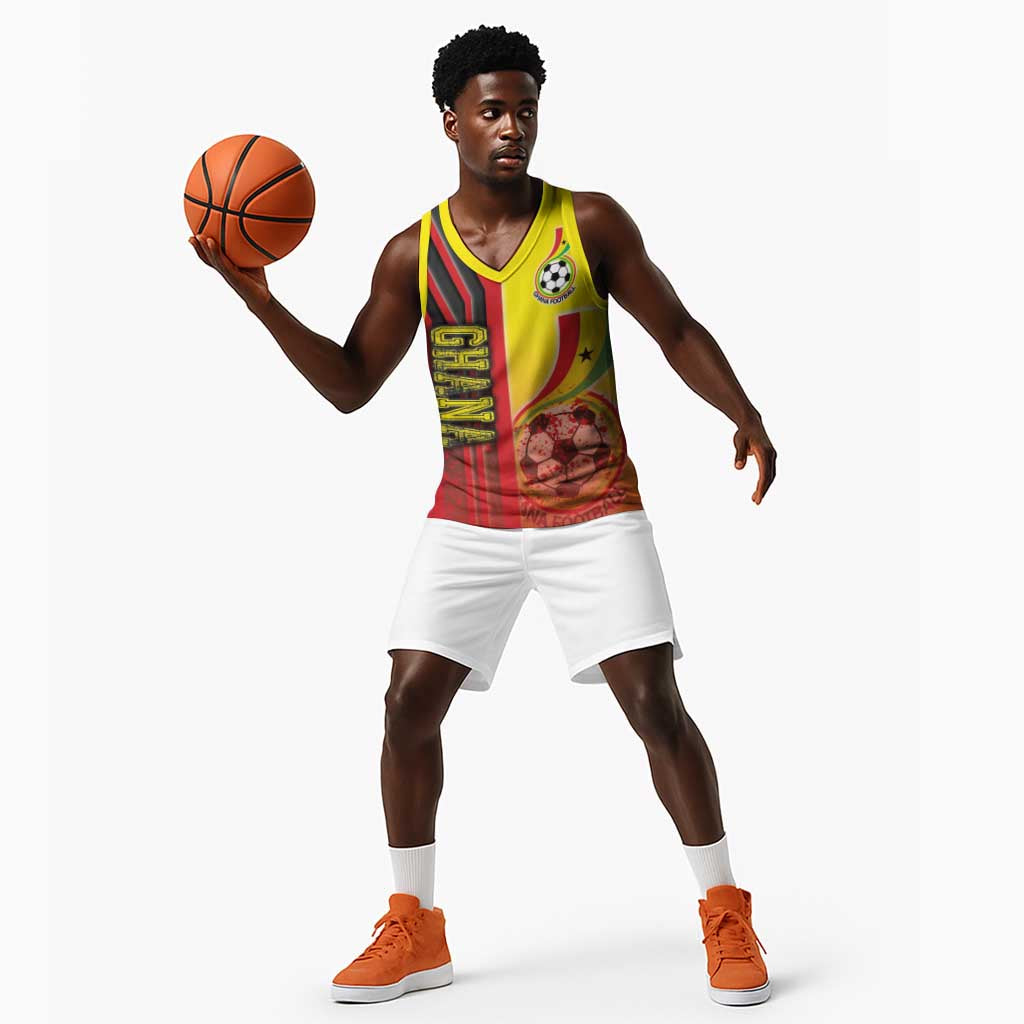 Ghana Soccer Basketball Jersey Black Stars Football - Road To Champion DT03