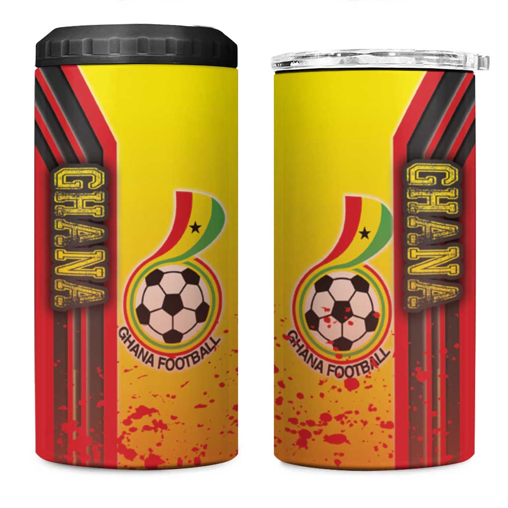 Ghana Soccer 4 in 1 Can Cooler Tumbler Black Stars Football - Road To Champion