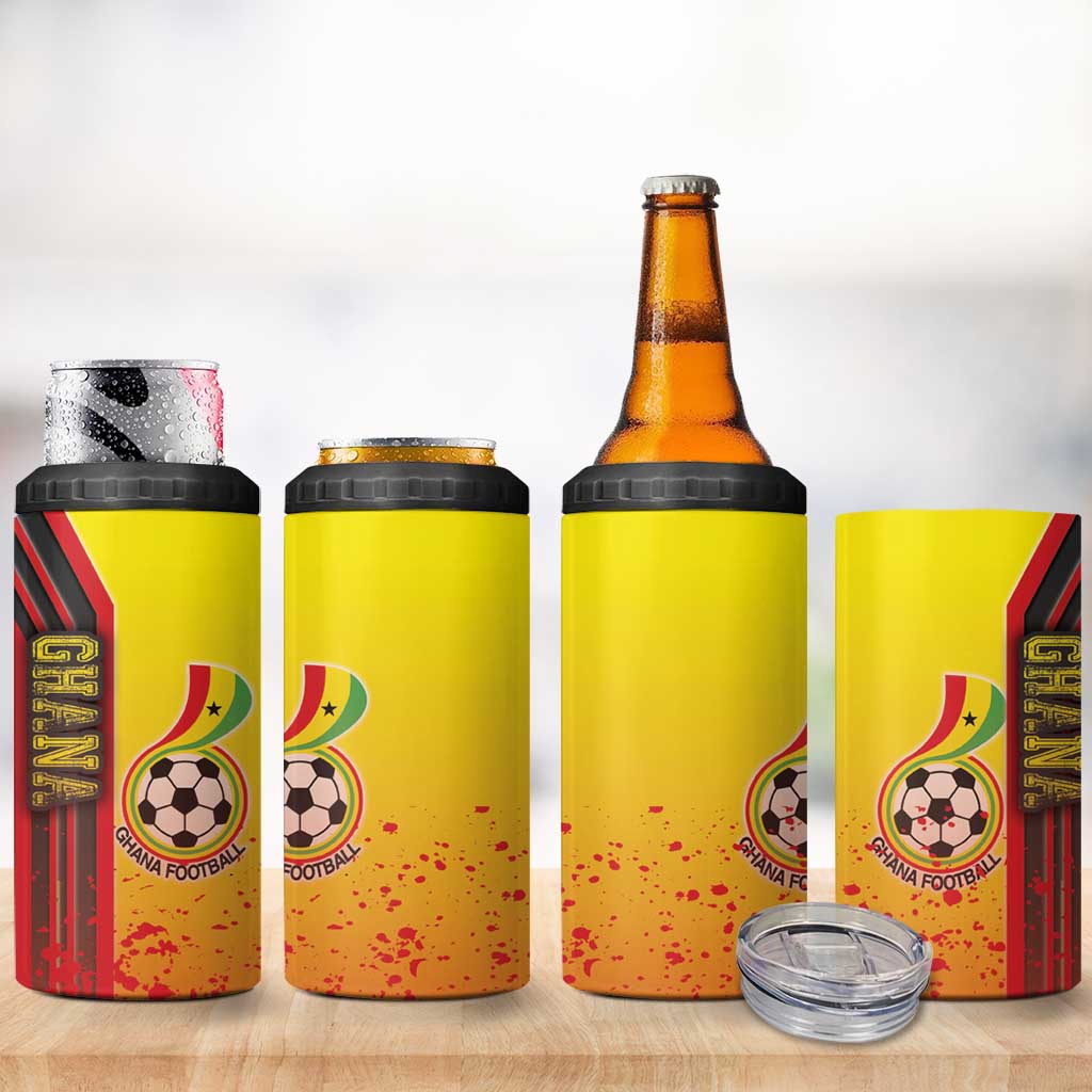Ghana Soccer 4 in 1 Can Cooler Tumbler Black Stars Football - Road To Champion