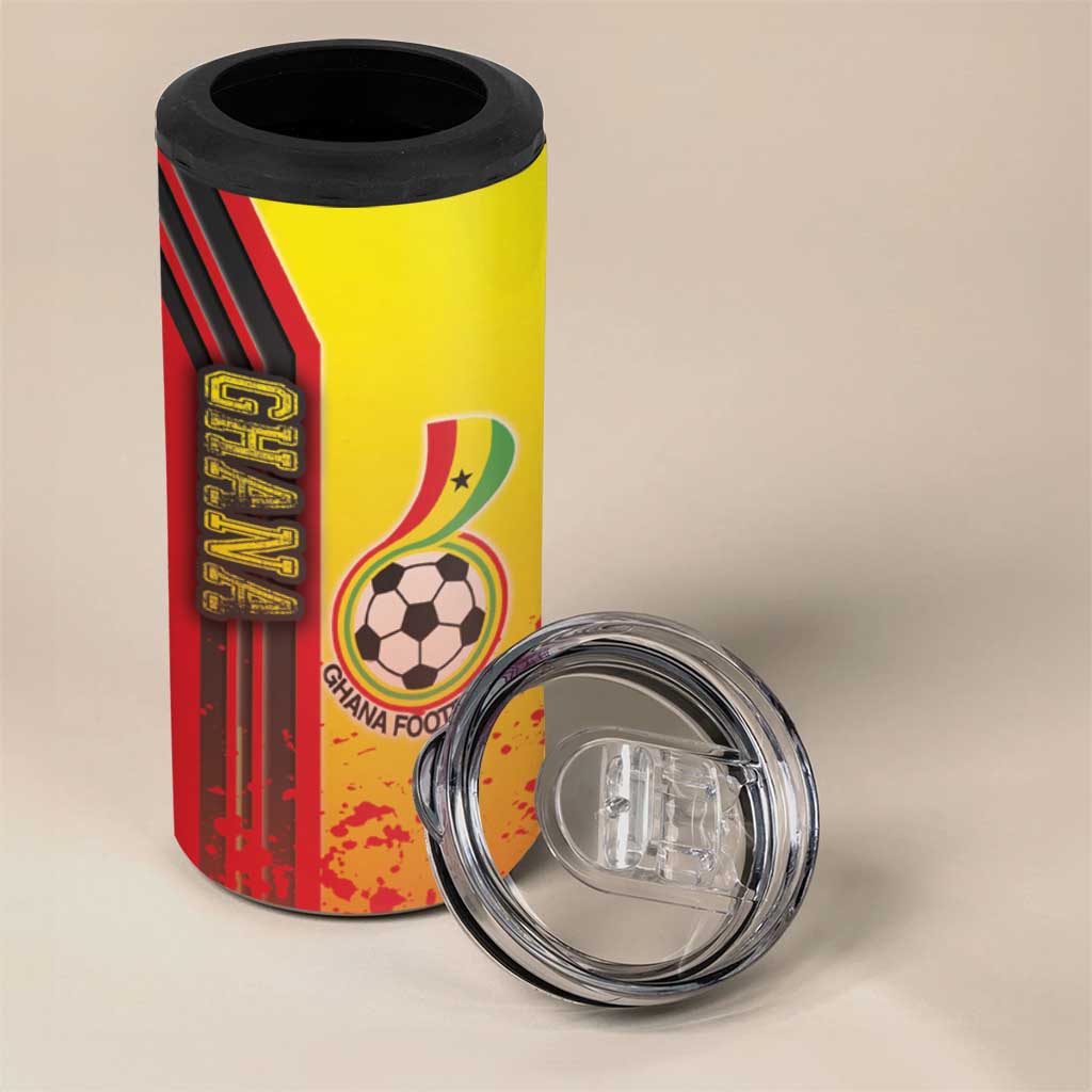 Ghana Soccer 4 in 1 Can Cooler Tumbler Black Stars Football - Road To Champion