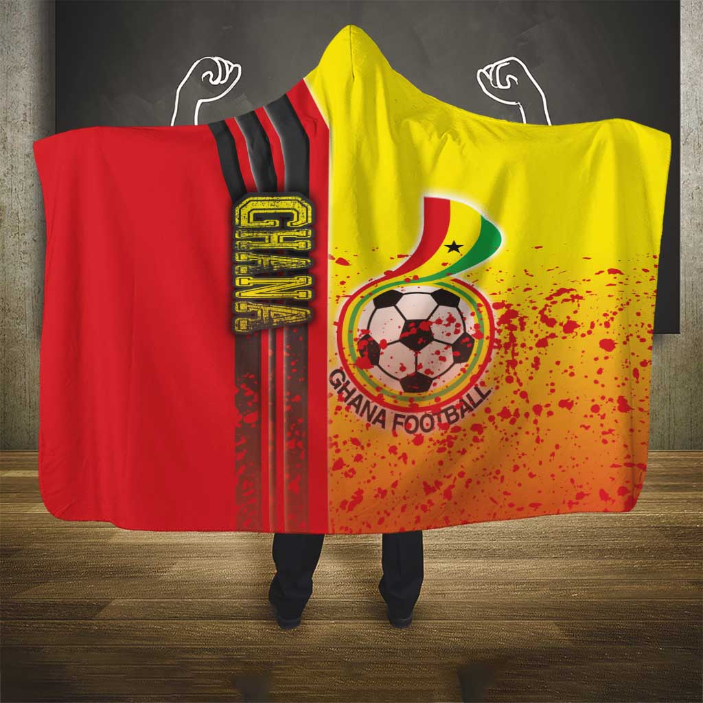 Ghana Soccer Hooded Blanket Black Stars Football - Road To Champion