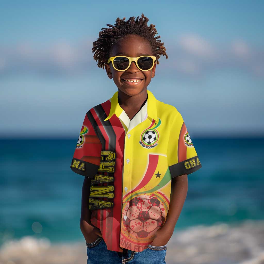 Ghana Soccer Kid Hawaiian Shirt Black Stars Football - Road To Champion
