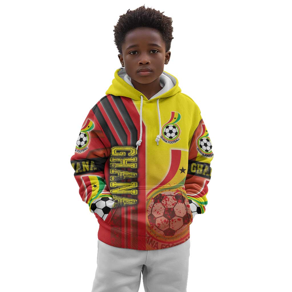 Ghana Soccer Kid Hoodie Black Stars Football - Road To Champion