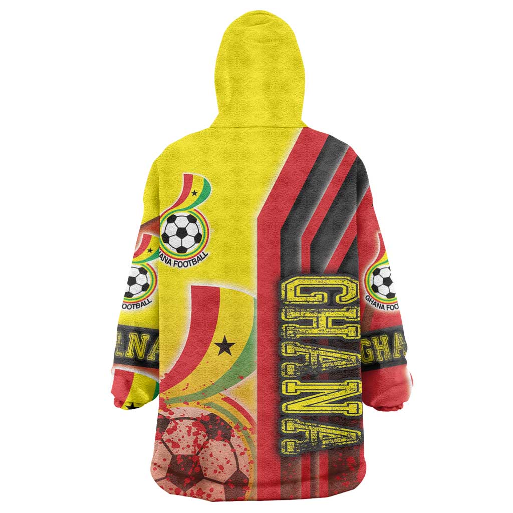Ghana Soccer Kid Wearable Blanket Hoodie Black Stars Football - Road To Champion