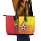 Ghana Soccer Leather Tote Bag Black Stars Football - Road To Champion