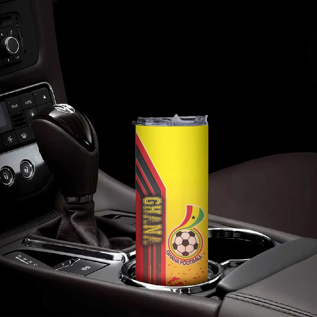 Ghana Soccer Skinny Tumbler Black Stars Football - Road To Champion