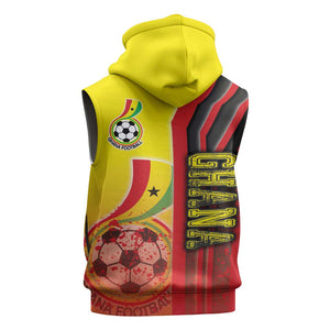 Ghana Soccer Sleeveless Hoodie Black Stars Football - Road To Champion - African Pride