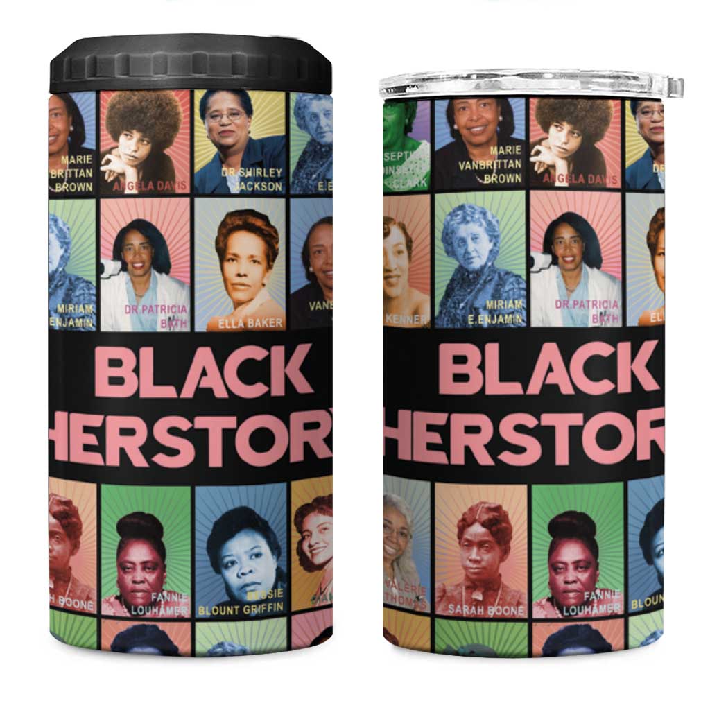 Afro Black Herstory 4 in 1 Can Cooler Tumbler African Women History