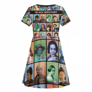 Afro Black Herstory Kid Short Sleeve Dress African Women History