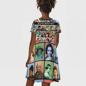 Afro Black Herstory Kid Short Sleeve Dress African Women History