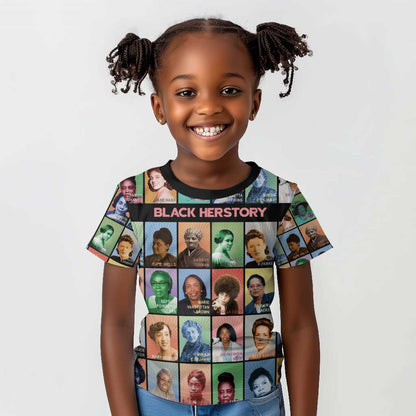 Afro Black Herstory Kid T shirt African Women History