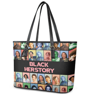 Afro Black Herstory Leather Tote Bag African Women History