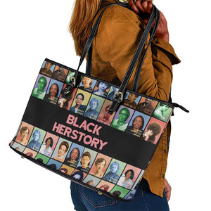 Afro Black Herstory Leather Tote Bag African Women History