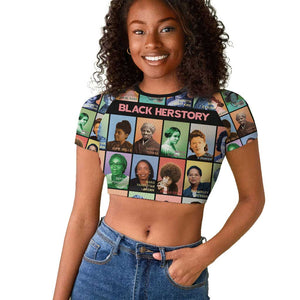 Afro Black Herstory Raglan Cropped T shirt African Women History