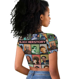 Afro Black Herstory Raglan Cropped T shirt African Women History