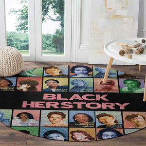 Afro Black Herstory Round Carpet African Women History