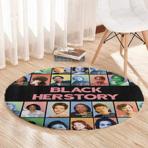 Afro Black Herstory Round Carpet African Women History